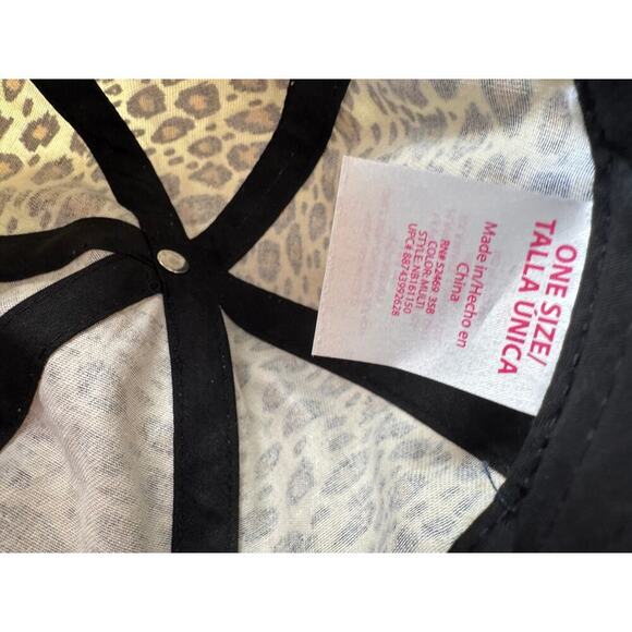 Leopard Print Ballcap with Floral Appliqué - Picture 7 of 8